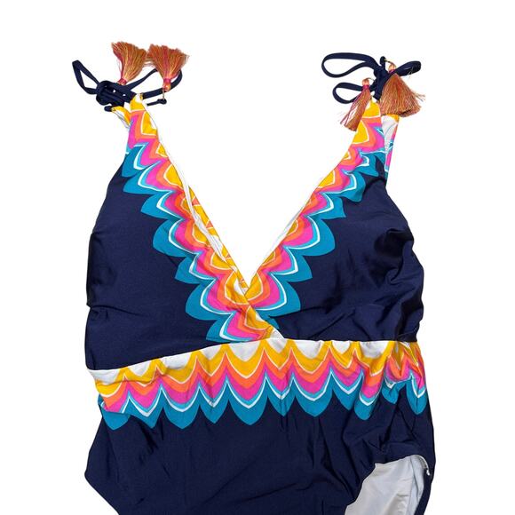 Sunshine 79 New Wave Plunging One Piece Swimsuit NWT SZ: 14 - Picture 4 of 12